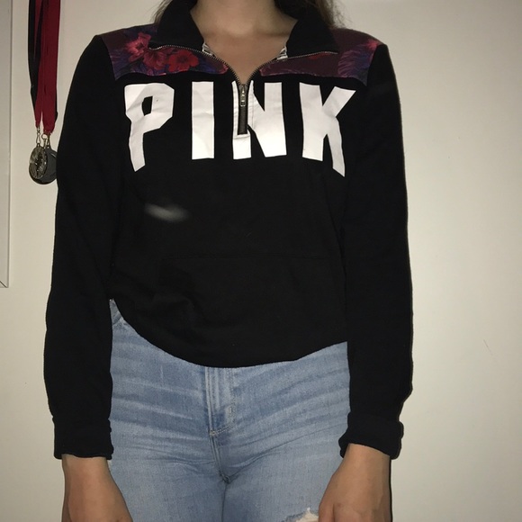 Pink half zip hoodie - Picture 1 of 3